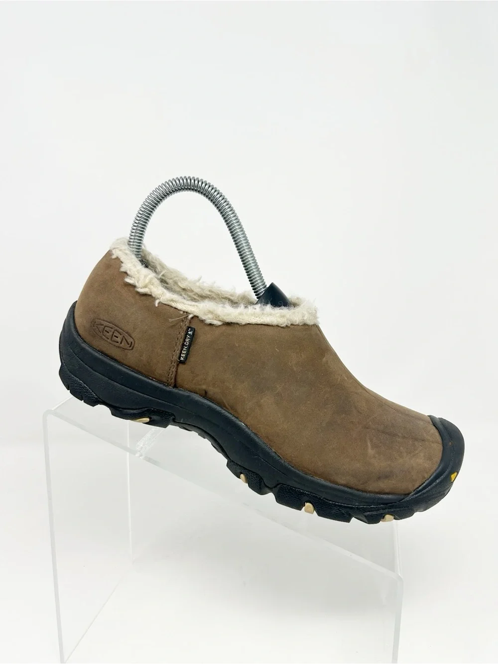 KEEN Bailey Slip-On Shoes Womens Brown Waterproof Faux Fur Lined Outdoor Size 7